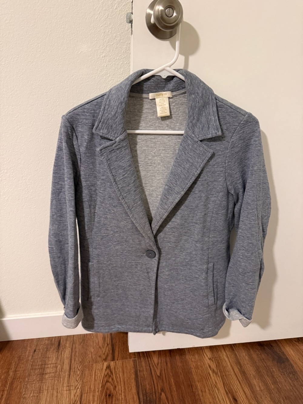 Matty M Heather Gray Knit Blazer Jacket